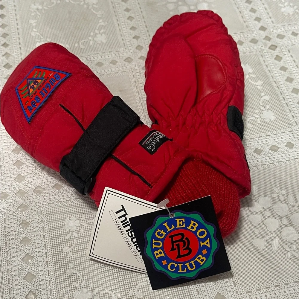 Bugle Boy Red Thermal insulated Kids Mittens Gloves Size 4-7